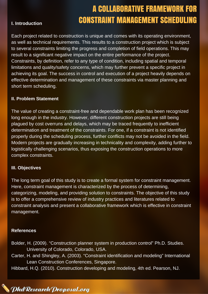 phd research proposal construction