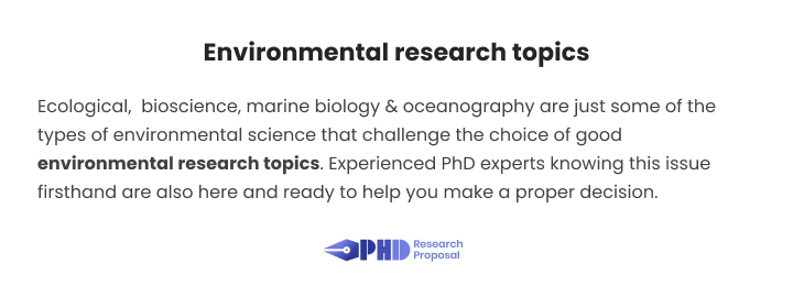 environmental science research topics for phd